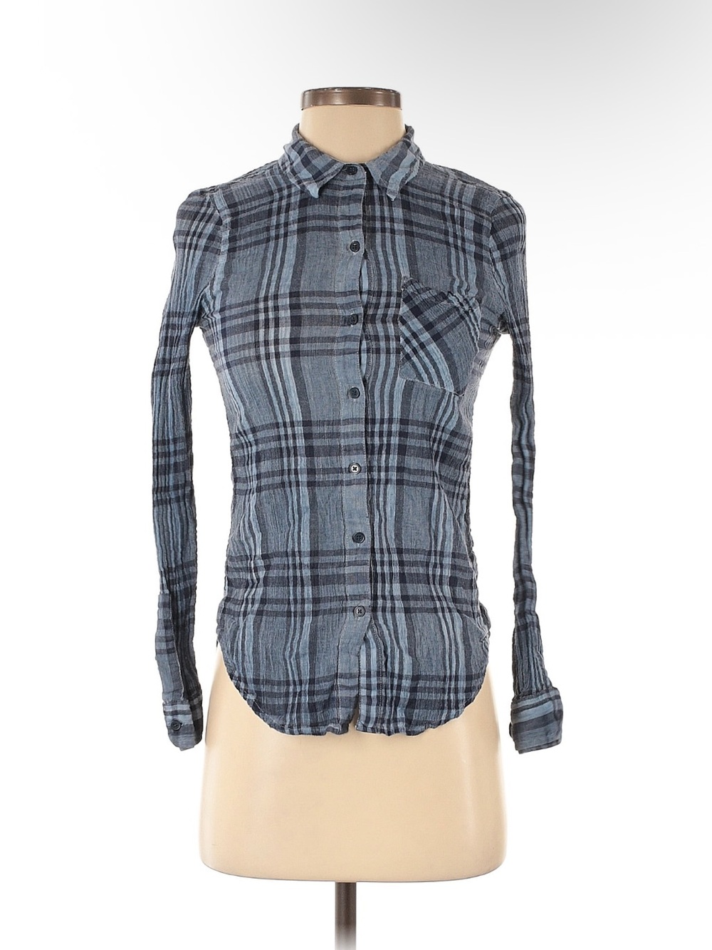 Lucky Brand Blue Plaid Button-Down Shirt